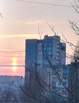 Сонячний стовп над Криворіжжям