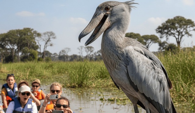 Птах, здатний відрізати голови крокодилам, шокував туристів